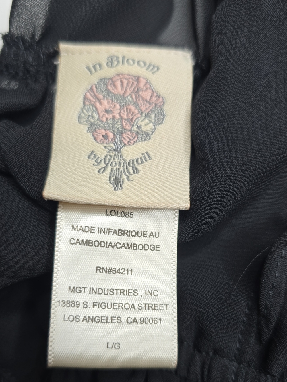 In Bloom By Jonquil Vintage Black Sexy Babydoll Nightgown - Picture 6 of 8